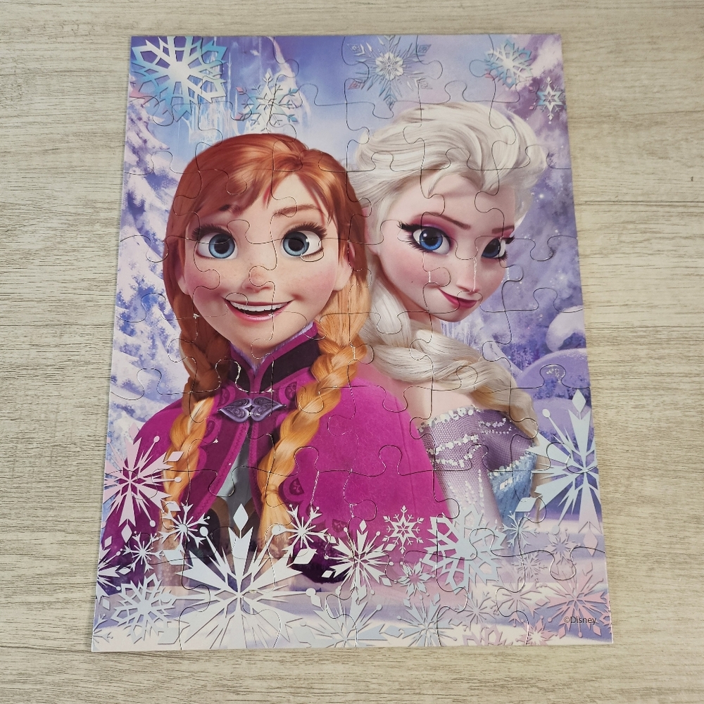 Disney Frozen Anna and Elsa 48 Piece Jigsaw Puzzle Play Time Rain Activities